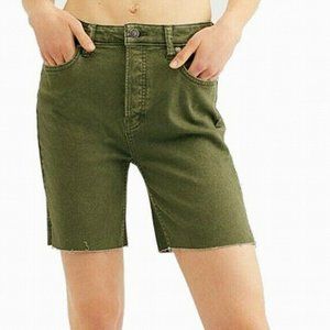 Free People Avery Army Green Bermuda Raw Hem Shorts - Size 28